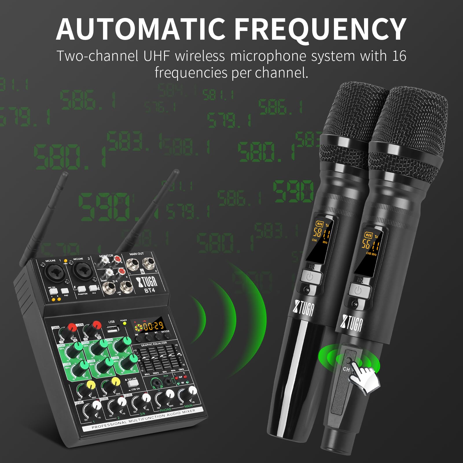 XTUGA KP4ミキサー Amazon.com: XTUGA KP4 4 Channel Audio Mixer, 16-Bit DSP Effect USB